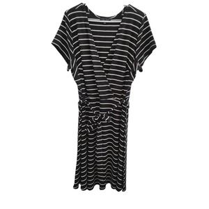 NWOT Trixxi Black & White Striped Faux Wrapped Sweater Dress Women's Size 2X